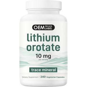 OEM 10mg Lithium Orotate Capsules Highly Bioavailable Elemental Essential Trace Mineral Brain Supplement <b>Mood</b> Support - Product Image 1