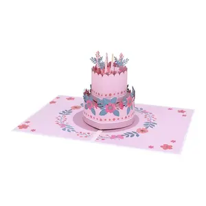 Biglietto di auguri pop-up per torta 3d con biglietto di buon compleanno creativo per regalo per bambini