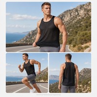 Débardeur de course personnalisé avec logo imprimé OEM, en tissu mesh léger, séchage rapide, respirant, pour la gym et le fitness, de haute qualité