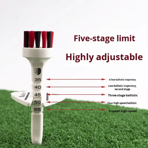 Porte-tees de golf écologique multifonctionnel en plastique, hauteur réglable, taille et longueur personnalisables, impression de logo de marque sur mesure - Product Image 3