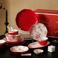 Service de table en céramique élégant de style traditionnel chinois, cadeau de mariage parfait, cadeau de mariage idéal
