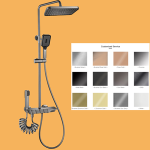 Ensemble <span class=keywords><strong>de</strong></span> <span class=keywords><strong>douche</strong></span> <span class=keywords><strong>de</strong></span> luxe gris anthracite en laiton avec touches <span class=keywords><strong>de</strong></span> piano, affichage numérique LED, système <span class=keywords><strong>de</strong></span> <span class=keywords><strong>douche</strong></span> intelligent à effet pluie, mitigeur mural pour salle <span class=keywords><strong>de</strong></span> bain - Product Image 3