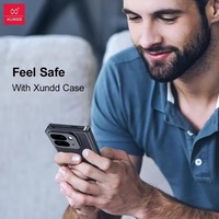 Xundd pour Google Pixel 9 Pro Fold avec coque en verre trempé transparente, coque de téléphone transparente, pare-chocs antichoc, coques de protection