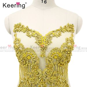 Robe de mariée <span class=keywords><strong>en</strong></span> or Royal, corsage personnalisé, Applique perlée, Patch - Product Image 2