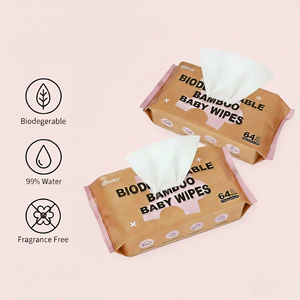 Biodegradable Bamboo Baby Wet <strong>Wipes</strong> Eco-friendly Unscented Baby <strong>Wipes</strong> 100% Organic Bamboo Fiber Soft <strong>Wipes</strong> OEM Private Label - Product Image 1