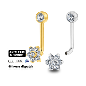 <span class=keywords><strong>Christina</strong></span> Genital <span class=keywords><strong>Piercing</strong></span> joyería CZ flor ASTM F136 titanio íntimo VCH Barbell moda mujer accesorios cuerpo joyería - Product Image 1