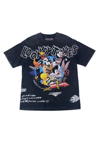 Men's Oversized Cartoon Printed T-Shirt <b>Short</b> <b>Sleeve</b> O-Neck Street Style Black Cotton Jersey Fit - Product Image 2