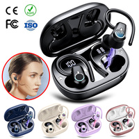 Écouteurs Bluetooth sportifs HE059 avec crochet d'oreille, certifiés CE FCC Rohs, pour le jogging et l'entraînement, étanches IP7, basses profondes, stéréo, écouteurs sans fil TWS