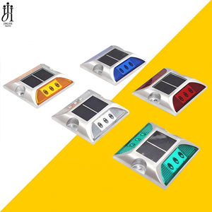 علامات طريق مضيئة مقاومة للماء، مصابيح <span class=keywords><strong>LED</strong></span> للطرق، 6 أضواء عاكسة على شكل عيون القطط، عاكسات ألومنيوم، مصابيح <span class=keywords><strong>LED</strong></span> تعمل بالطاقة الشمسية لتحديد الطرق - Product Image 2