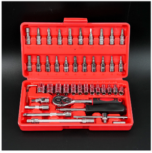 High Quality 46PCS Socket Wrench <b>Set</b> Hand Tool Kit Ratchet Spanner <b>Screwdriver</b> <b>Bits</b> for Car Repair Household Maintenance Socket - Product Image 4