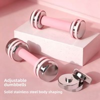 Nuevo Set de Mancuernas Ajustables de 5 kg, Pilates, Acero Electrochapado, Fitness, Ejercicio de Extremidades Superiores para Mujeres, Uso Doméstico