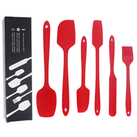 Vente chaude : Ensemble de 6 ustensiles de cuisine en silicone résistant à la chaleur pour la maison et la cuisine, spatules de cuisson