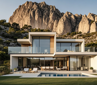 Maison préfabriquée modulaire de luxe moderne chinoise, villa préfabriquée moderne avec piscine, 280 m2 de surface habitable + 45 m2 de terrasse avec 4 chambres
