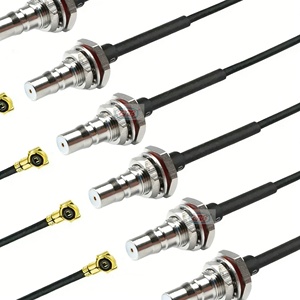 Câble d'extension coaxial d'antenne RG178 avec connecteurs QMA femelle traversant et U.FL/MHF femelle <span class=keywords><strong>droit</strong></span> 1.13/1.37mm pour usine - Product Image 1