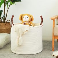 Paniers à linge en corde de coton, grand panier de rangement pliable, paniers à linge tissés avec poignées durables, personnalisables
