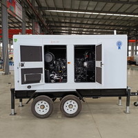 Générateur diesel silencieux monté sur remorque avec système de protection automatique, groupe électrogène insonorisé pour les chantiers de construction immobilière