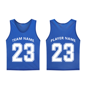 Gilet sans manches de football personnalisé pas cher bavoirs d'entraînement sportif nom Logo maille respirant football pinnies pour enfants adultes - Product Image 3