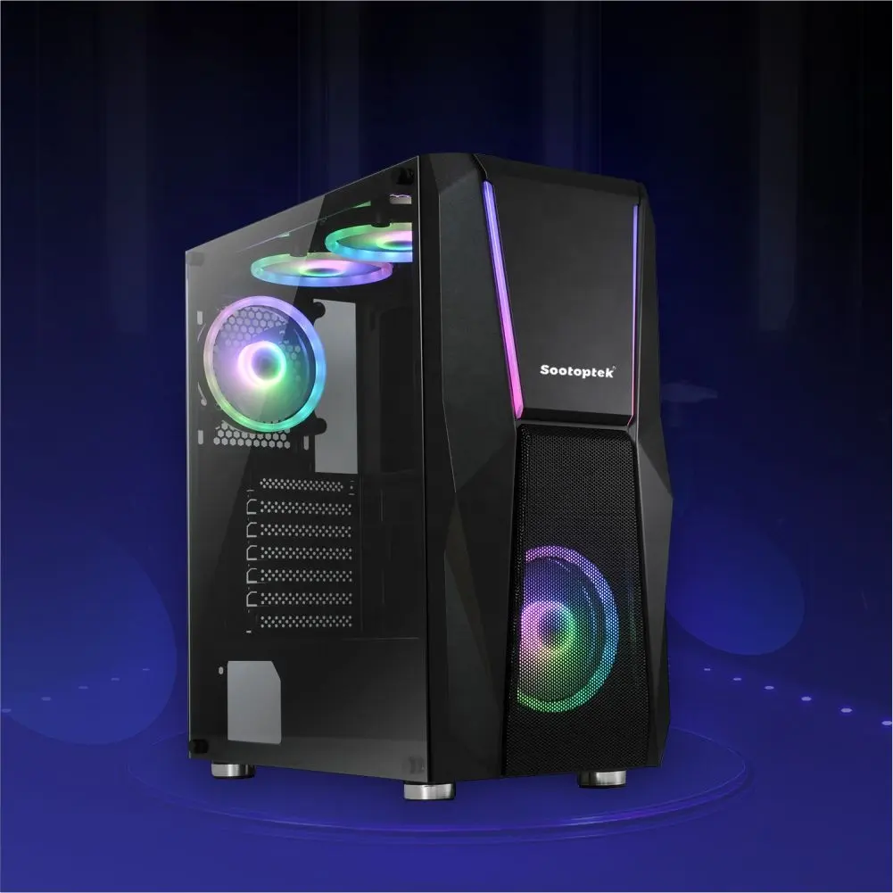Modern Computer Peripheral with 240mm Cooler Cpu Case Gaming PC Mid Tower Atx Computer Case