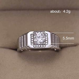 Anillo de Compromiso Clásico para Mujer, Geometría Blanca, Elegante, Brillante, Aleación, Ajustable - Product Image 5