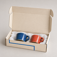 Boîtes d'expédition en carton ondulé personnalisées, écologiques et réutilisables pour l'emballage de coffrets cadeaux de tasses à espresso en céramique faites à la main