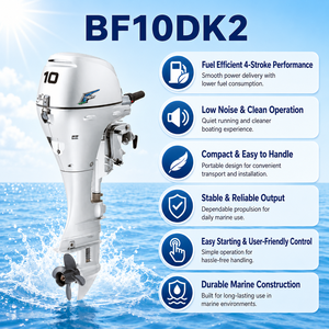 เครื่องยนต์เรือ BF10DK2 10 แรงม้า 4 จังหวะ 2 สูบ ระบบหัวฉีดอิเล็กทรอนิกส์ PGM-IG สำหรับเรือยาง เรือประมง เรือตรวจการณ์ - Product Image 4