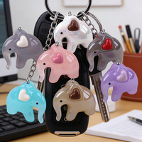 Vente en gros de pendentifs en acrylique brillant en forme d'éléphant de dessin animé, 50x49mm, pour porte-clés, collier et décoration de sac RT6522