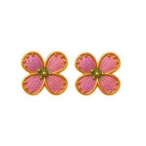 Ciondolo a Fiore Ilan 2 Pezzi Orecchini a Perno Placcati in Oro Rosa Accessori di Moda - Product Image 2