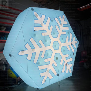 <span class=keywords><strong>Flocon</strong></span> <span class=keywords><strong>de</strong></span> neige gonflable géant en forme <span class=keywords><strong>de</strong></span> pentagone, sphère lumineuse à LED, boule <span class=keywords><strong>de</strong></span> cristal <span class=keywords><strong>de</strong></span> neige pour la décoration d'événements/Noël/publicité - Product Image 1