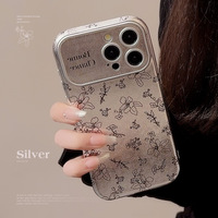 Étuis de téléphone portable en cuir argenté coréen de qualité supérieure pour 16/15, protection antichoc de l'appareil photo, compatible avec 13 11 12
