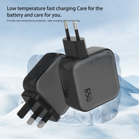 Kustom pengisi daya 65W GaN kabel Data dapat ditarik pengisian daya Cepat Multi-Port SCP 5V/4,5a 5V/2,4 A OTP injeksi minyak