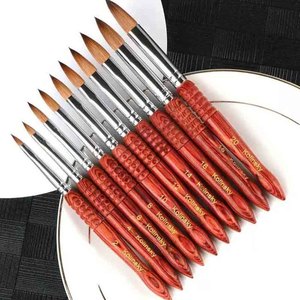 Pinceau à ongles en poils de Kolinsky 100% pur, manche en bois, pinceau pour extension de poudre acrylique, fournitures professionnelles de manucure pour salon - Product Image 4