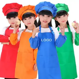 Venta niños dibujo delantal transpirable niños pintura delantales niños arte velcro espalda acogedor delantal pintura niños - Product Image 2