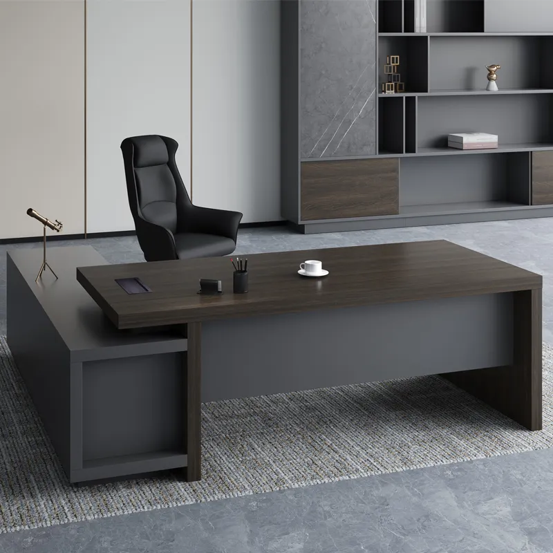 Foshan Groothandel Koop Oem Aangepaste Hout Stijl Modern Kantoormeubilair Houten Executive Bureau Kantoor Tafel Ontwerp