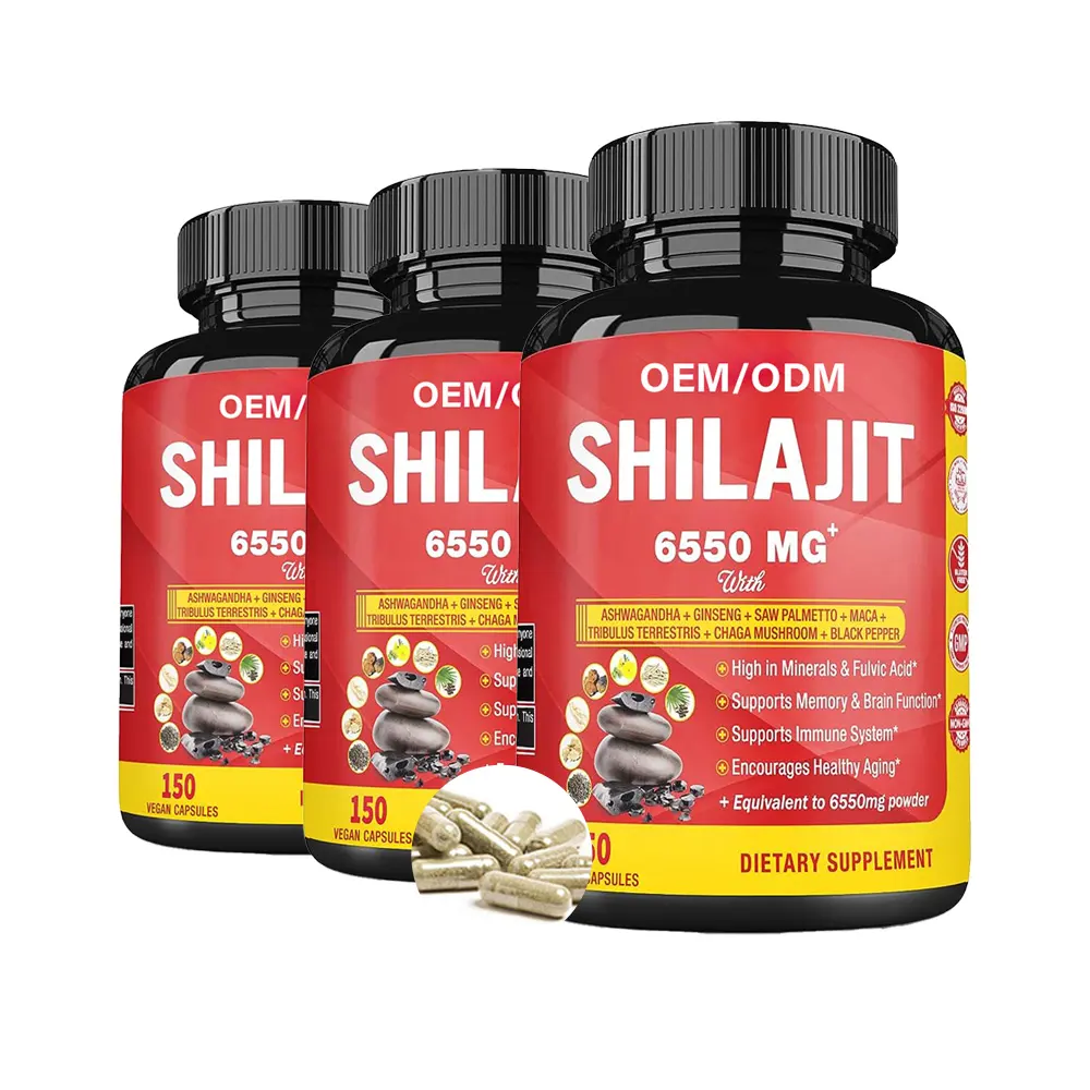 Humik asit ve 85 mineraller zengin himalaya Shilajit tablet erkek gücü sağlık takviyesi shilajit tablet kapsül geliştirmek