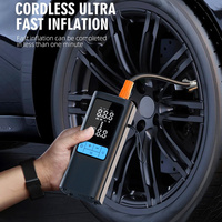 Gonfleur de pneus portable 6000mAh avec batterie intégrée, arrêt automatique 22 cylindres, écran numérique LED, batterie externe avec lumière d'urgence