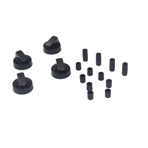 4Pack12B通用黑色炉灶面/烤箱控制旋钮家用电炉灶面塑料材料燃气烤箱零件烤箱旋钮 - Product Image 4