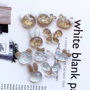 Arc <span class=keywords><strong>Rabitt</strong></span> mignon autocollants résine pendentif épingles à cheveux chaussures accessoires coque de téléphone bijoux résine artisanat pour la décoration - Product Image 1