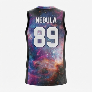 Maillot de basketball unisexe en polyester interlock 180 GSM de qualité supérieure, personnalisé avec impression numérique sur sergé, respirant, sans manches, col intégré - Product Image 3