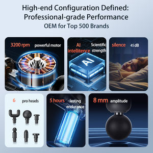 2026 Penjualan Terlaris Alat Pijat Fisioterapi Nirkabel Getaran Otot Dengan 6 Kecepatan 6 Kepala - Product Image 5