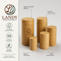 Boîte à thé en bambou naturel de qualité supérieure avec logo personnalisé, emballage de thé en bois cylindrique durable pour boîte cadeau professionnelle