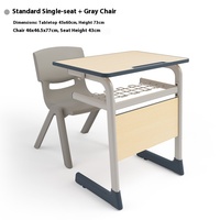 Ensemble de chaises de table de formation pour élèves du primaire et du secondaire pour les écoles Cours de tutorat Salle à manger Bureau à domicile-Matériau métallique durable
