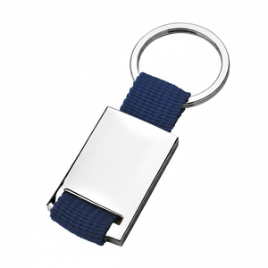 Portachiavi in Tessuto Blu Scuro con Materiale Metallico per Uso Aziendale - Product Image 2