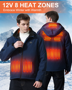 Veste thermique pour hommes manteau thermique vêtements en duvet avec batterie 12V vêtements chauffants électriques à coque souple - Product Image 5