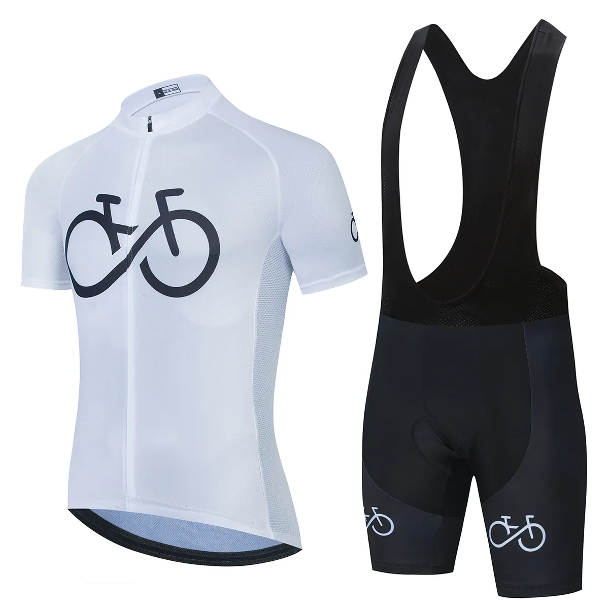 Men's two piece cycling clothing set road bike short sleeve jersey matching 3D padded bibs