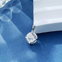 Pendentif en or blanc 18 carats avec diamant de laboratoire, coupe princesse ronde, minimaliste, simple, fantaisie, pour femme, bijoux fins, chaînes de mode délicates