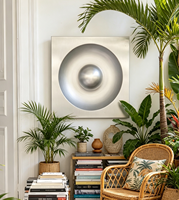 Applique murale ronde en aluminium brossé Art Déco, applique LED pour salon, chambre à coucher