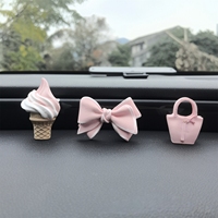 Diffuseur d'arômes pour voiture en forme d'ours avec nœud violet, diffuseur de parfum pour grille d'aération de voiture, ornement en pierre, diffuseur d'air pour voiture