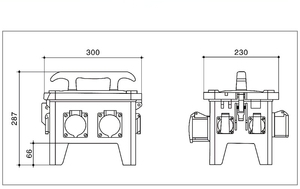 Boîtier de distribution électrique industriel mobile personnalisé pour extérieur, IP55, 32A, 380V, 3 prises, avec disjoncteur, en matériau PC ZY, durable et - Product Image 6
