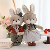 Jouets en peluche lapin mignons pour couple, faits à la main en polyester, peluches réconfortantes avec rembourrage en coton PP, hauteur 31-50 cm, cadeau d'anniversaire parfait pour