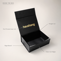 Boîte cadeau magnétique personnalisée, recyclable, robuste, avec logo, doublure en éponge pour vêtements, chaussures, chaussettes et fourrure - Emballage rigide pliable